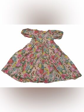 Boden Girl Flower Print Dress Short Sleeve Size 5-6